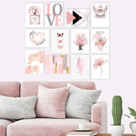 Wallity Conjunto de 12 Cuadros Decorativos Multicolor en MDF